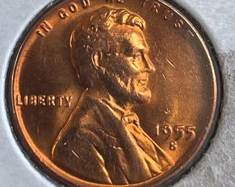 BU 1955 S Lincoln Wheat Cent! DDO in Date and Grease Die Error Reverse.