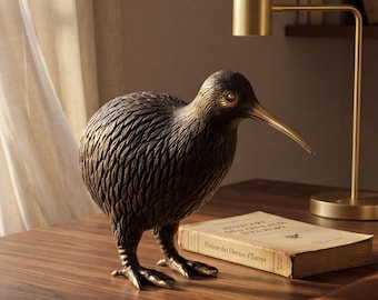 Estátua de Kiwi em Latão, Decoração Balinesa para Casa, 36 cm (14,2") - Presente de Natal