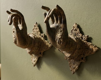 Brass Hand Coat Hooks, Akash Mudra, Home Decor