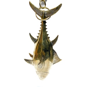 Wall Hanging Tuna Fish Bronze Decor 12.6 inch, Summer Gift, Sea Animal Figurine, Tuna Fish Home Decor, Kitchen Decor, Unique Minimalist