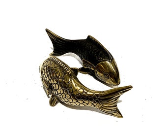 Brass Koi Fish 5.9", Valentine Gift, Koi Fish Statue, Brass Fish Decor, Koi fish Decor, Koi Statue, Brass Fish Statue, Holiday Decor,