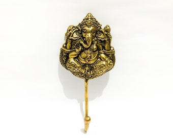 Ganesha Brass Hook, Valentine Gift,Ganesh Hook, Brass Coat Hook, Gold Hook, Ganesha Brass Hook, Brass Clothes Hook, Clothes Hooks, Wall Hook