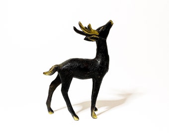 Deer Figurine 5.5", Valentine Gift, brass deer statue, brass deer sculpture, Holiday Decor, Home Decor, Gift For Her, Gift For Him