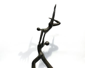 Abstract Bronze Statue 15.4", Acrobatic Dancing Couple "Forever and Ever", Bronze Couple,Gifts for him, gifts for her, Valentine Day Gift