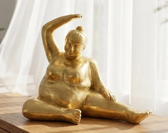 Bronze Yoga Frau Statue 24 cm, modernistische Wohnkultur, Geschenk für den Urlaub