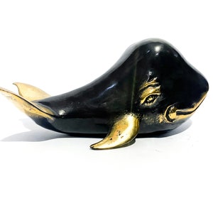 Whale 7.9 Inch Bronze Statue, Summer Gift,  Fish Statue, Sea Animal, Miniature, Minimalist Home Decor, Handmade, Birthday Gift, Summer Decor