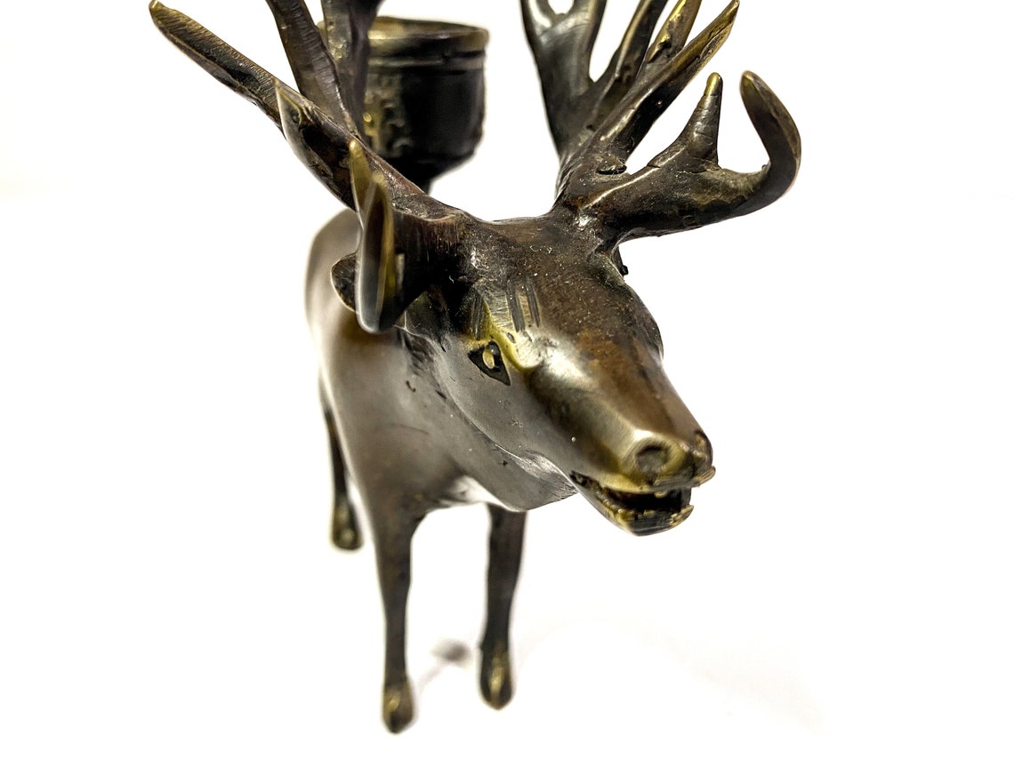 Brass Deer candle holder brass deer statue bronze deer Etsy