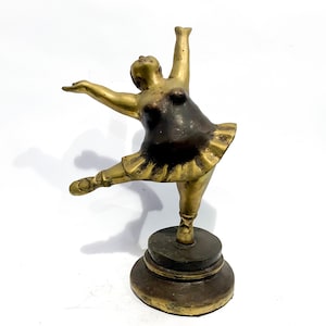 Modernist bronze ballerina voluptuous woman sculpture, Halloween Gift, Body positivity figurine, Woman Statue, Gifts for her,  Home Decor