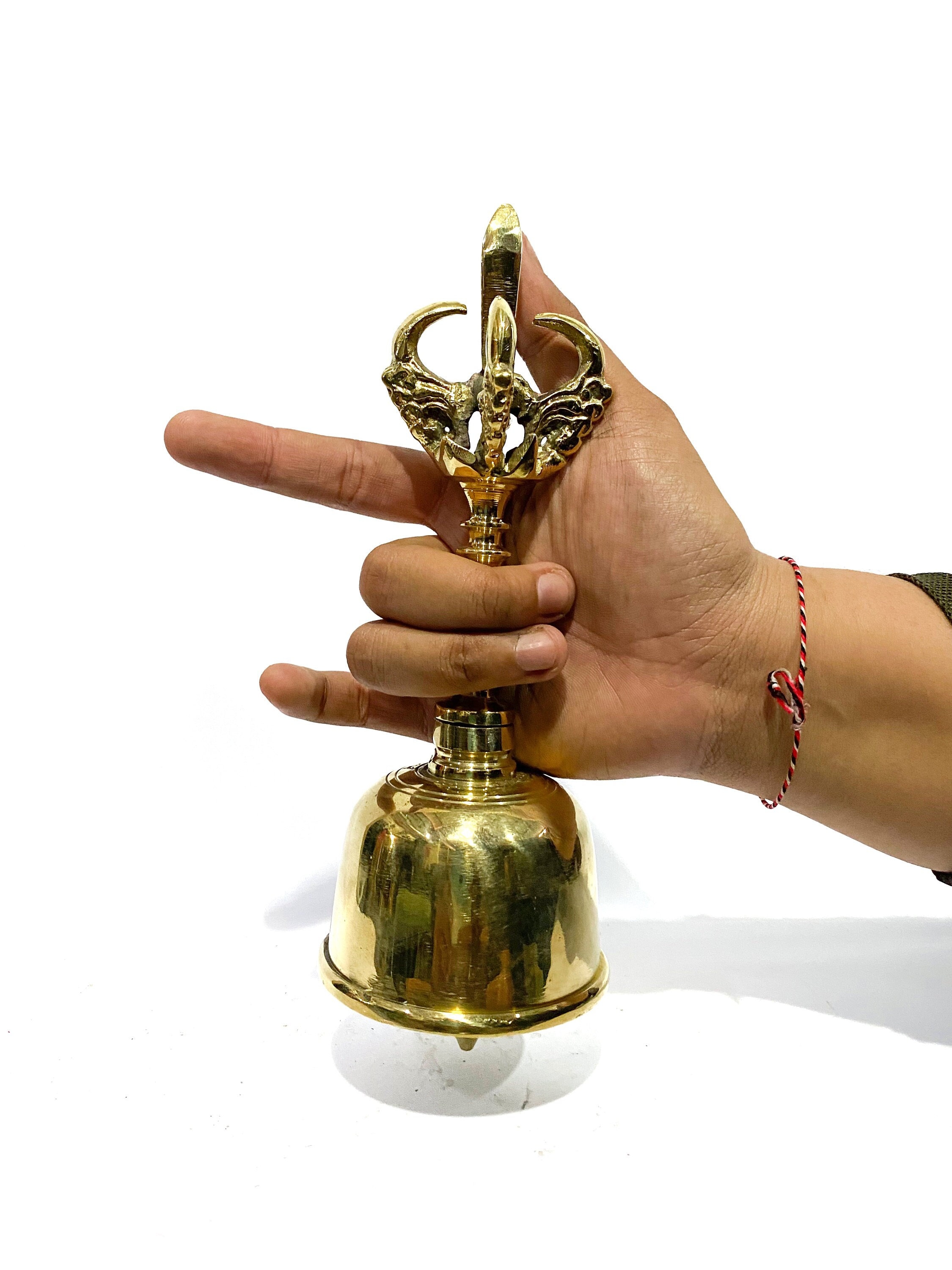 Suzicca Tibetan Buddhist Bell Bronze Hand Bell with Vajra Padding for  Meditation Prayer 