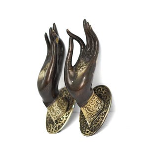 Antique Pair Hand 7" Hook, Unique Door Handle, Summer Gift, Gift Idea, Wall Hook, Akash Mudra Hand, coat hook, Gifts for him, gifts for her