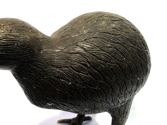 Large Brass Kiwi Statue, Animal Ornament, Home Decor (14.2 Inch
