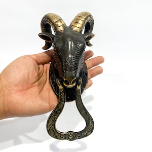 Vintage Goat Door Knocker, Unique Aries Zodiac Door Decor, Lamb Sculpture, Home Decor, Halloween  Gift,Gift For Father,Door Decor, Halloween