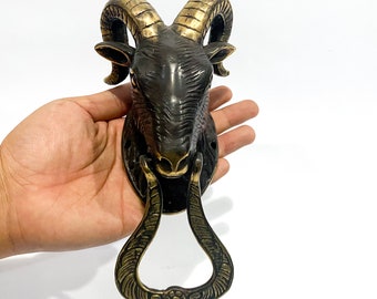 Vintage Goat Door Knocker, Unique Aries Zodiac Door Decor, Lamb Sculpture, Home Decor, Summer Gift, Gift For Father, Door Decor,Summer Decor