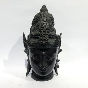 Vishnu Head Statue, Narayan Statue, Narayan Flute Statue, Krishna Brass Sculpture, Lord Krishna, Krishna Idol, Summer Gift, Home Decor