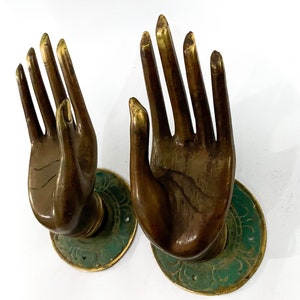 Unique Pair Hand 7.9 Inch, Summer Decor, Gift Idea, Summer Gift, Bronze Hook, Mudra Hand Pose hook, Wall Hook, engagement presents