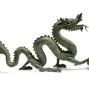 Unique Dragon Statue, Summer Gift, Bronze Chinese Dragon, Antique Statue, Mystical Animal, Summer Decor, Home Decor, Gift Idea, Desk Decor