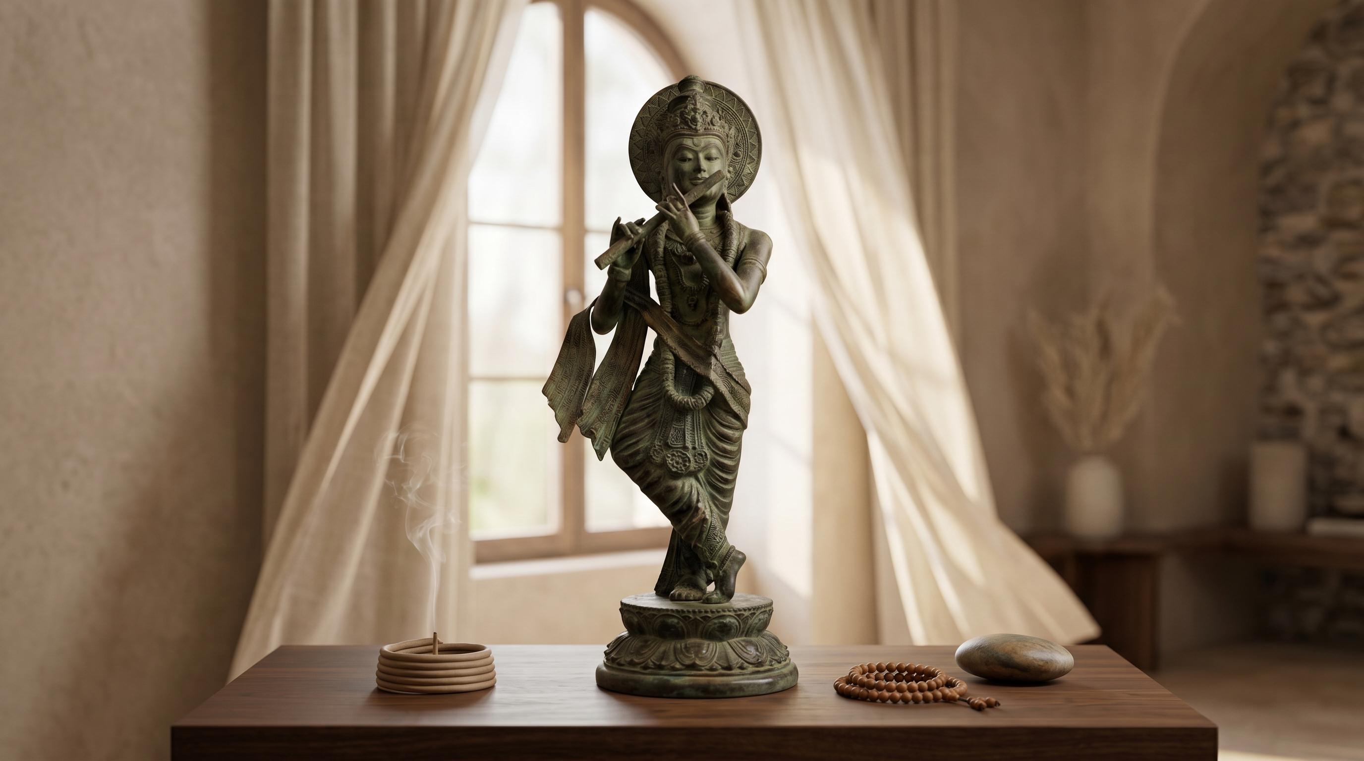 Rama Vishnu 23.2" Statue, Archer, Avatar, Antique Figurine, Spiritual Figure, Home Decor