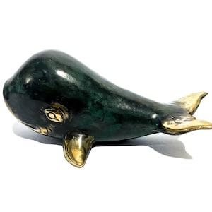 Whale Bronze Sculpture 4.3 inch, Summer Gift, Fish Statue, Summer Decor, Home Decor, Room Decor, Handmade, Birthday Gift, Gift Idea