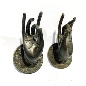 Unique Pair Hand 4 inch, Halloween Gift, Home Decor, Vintage Hook, Wall Hook, Akash Mudra Hand, Gift for him, gifts for her, Halloween Decor