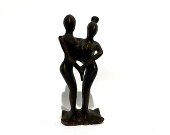 Abstract Bronze statue of dancing couple 7.9", Abstract Couple Figurine Sculpture, Gifts for him, gifts for her, Christmas Gift, Home Decor