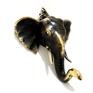 Unique Elephant Brass Hook, Halloween Gift, Brass Coat Hook, Gold Hook, Wall Hook, Clothes Hook, Gifts for him, gifts for her, Halloween