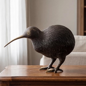 Large Brass Kiwi Statue, Animal Ornament, Home Decor (14.2 inch), Valentine Gift