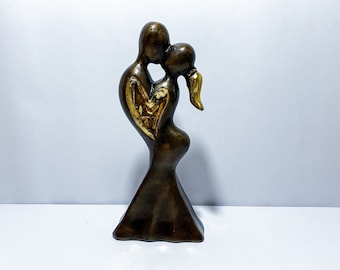 Abstract Bronze statue of a loving couple 11.4", Abstract Couple Figurine, Gifts for him, gifts for her, Christmas Gift, Home Decor