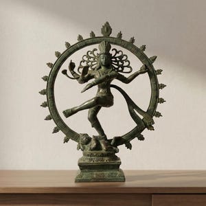 Vintage Shiva Nataraj Statue, tanzender Hindu Gott, Wohnkultur (13,8 Zoll), Geschenk für Mutter