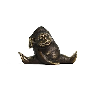 Monkey Figurine, Monkey Gift, Bronze Yoga Monkey Statue, Gifts for him, gifts for her, Monkey statue, Summer Decor, Summer Gift, Gift Idea