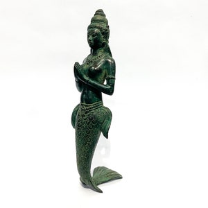 Suvannamaccha Mermaid Figurine 10.2&quot;, Halloween Gift, Matsya mermaid, Matsya lord, Holiday Gift, Home Decor, Sea Goddes Sculpture, Halloween