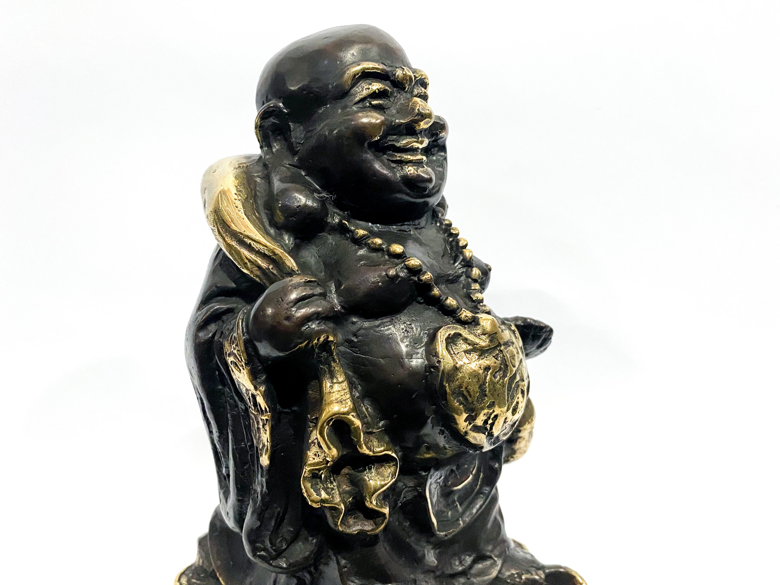 Visland 9Pcs/Set Buddha Statue, Laughing Buddha Smiling Little