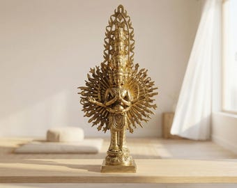 仏教の神偶像、ブロンズ1000腕観音菩薩像、チベット仏教の神、収集価値