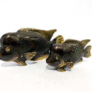 Louhan Fish Bronze Sculpture 6.7 inch, Halloween Gift, gift for her, Halloween Decor,  Unique Louhan Fish, Home Decor, Animal Brass Figurine