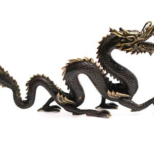 Unique Dragon Statue, Summer Gift, Bronze Chinese Dragon, Antique Statue, Mystical Animal, Summer Decor, Home Decor, Gift Idea, Desk Decor