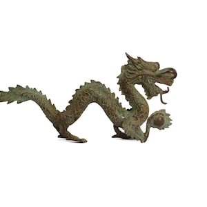 Unique Dragon Statue 10.6&quot;, Summer Gift, Bronze Chinese Dragon, Antique Statue, Mystical Animal, Holiday Decor, Birthday, Home Decor