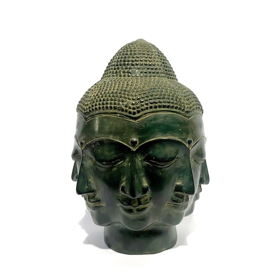 Buddha Head Bronze Sculpture, Valentine Gift, Buddha Figurine, Many Face Buddha, Brass Art, Meditation, Spiritual, Handmade, Birthday Gift