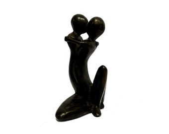 Abstract Bronze statue of romantic couple 7.9", Abstract Couple Figurine Statue, Gifts for him, gifts for her, Christmas Gift, Home Decor