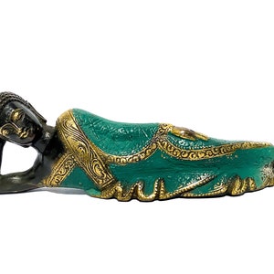 Reclining Buddha Bronze Statue, Summer Gift, Sleeping Buddha Figurine, Unique Buddha Resting Yoga Pose, Buddha Decor, Summer Decor