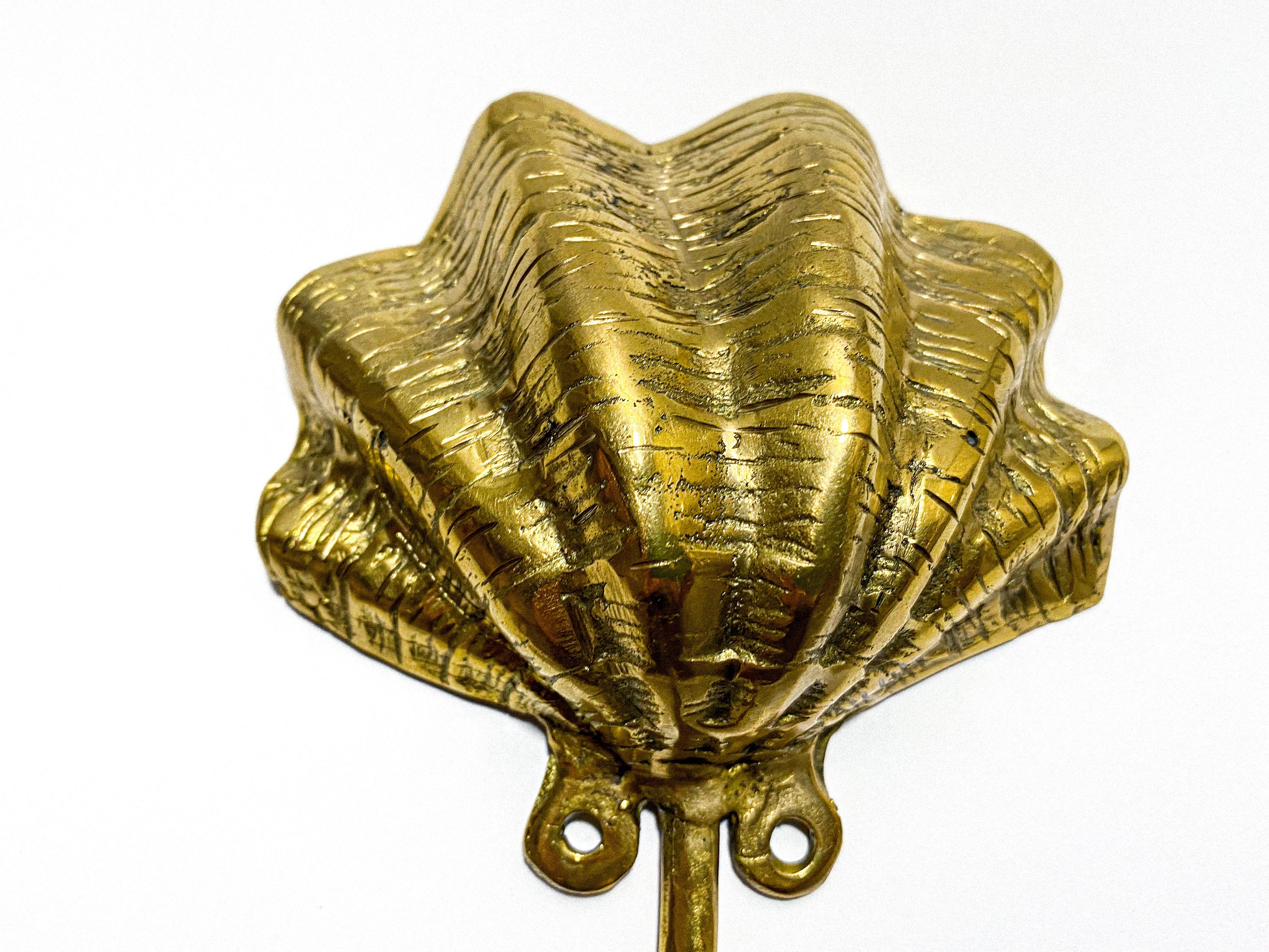 Clamshell Brass Wall Hook, Coastal Home Decor - Etsy