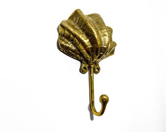 Clamshell Brass Wall Hook, Coastal Home Decor
