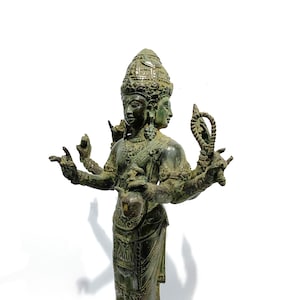 Brahma Statue, Summer Gift, Brahma Bronze Statue,Ancient Bronze Lord Brahma Meditating Sculpture, Hindu God, Birthday Gift, Holiday Gift