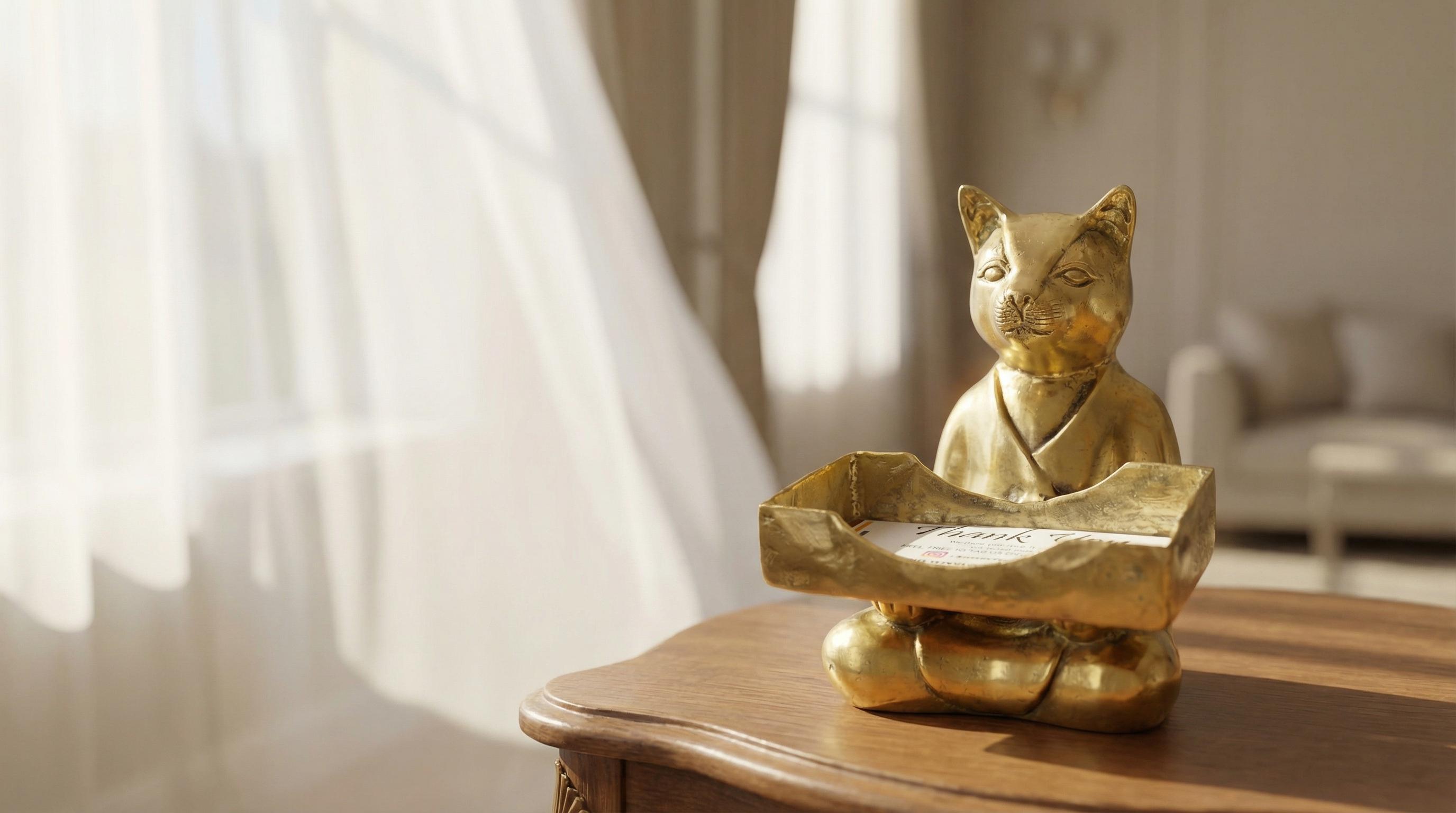 ブロンズ製・ウェルカム猫・カード・名刺入れ ブロンズ製・ウェルカム猫・カード・名刺入れ 【公式通販】