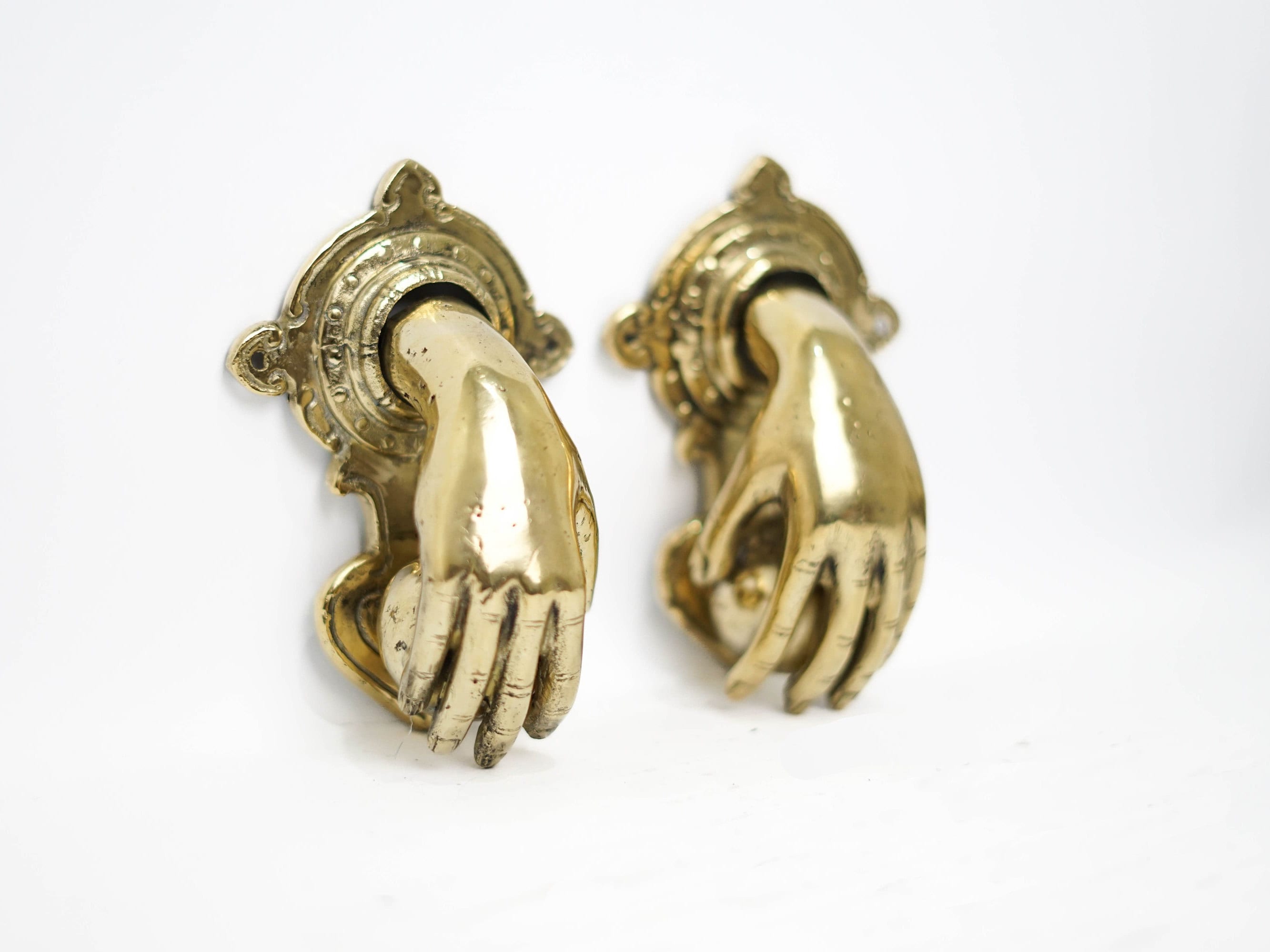 Unique Pair Hand Door Knocker, Summer Gift, Vintage Hook, Wall Hook, Door Decor, Deer Sculpture, Home Decor, Gifts For Father, Summer Decor