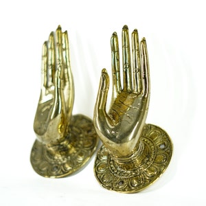 Unique Pair Gold Hand, Halloween Gift, Home Decor, Vintage Hook, Wall Hook, Bronze Hook, Mudra Hand Pose hook, Wall Hook, Halloween Decor