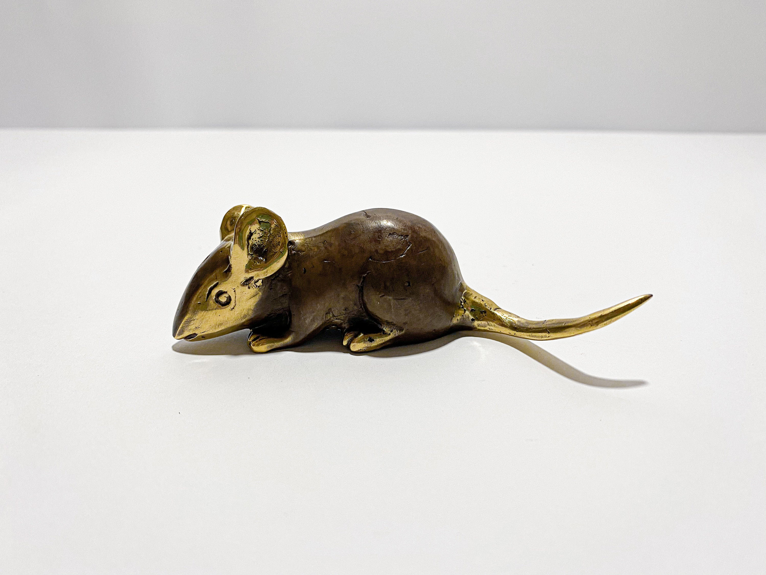 Bronze Mouse Sculpture Animal Ornament Home Decor Gift Etsy