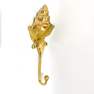 Unique clam shell Brass Hook, Summer Gift, unique coat hook, Gifts for him, gifts for her, Holiday Decoration, Gift Idea, Wall Hook