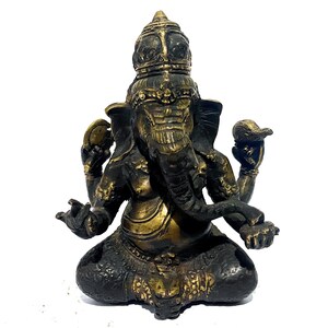 Ganesh Bronze Statue, Summer Gift, Ganesha Meditating Sculpture, Yoga Home Decor, Elephant Statue, Meditation Decor, Home Decor,Summer Decor