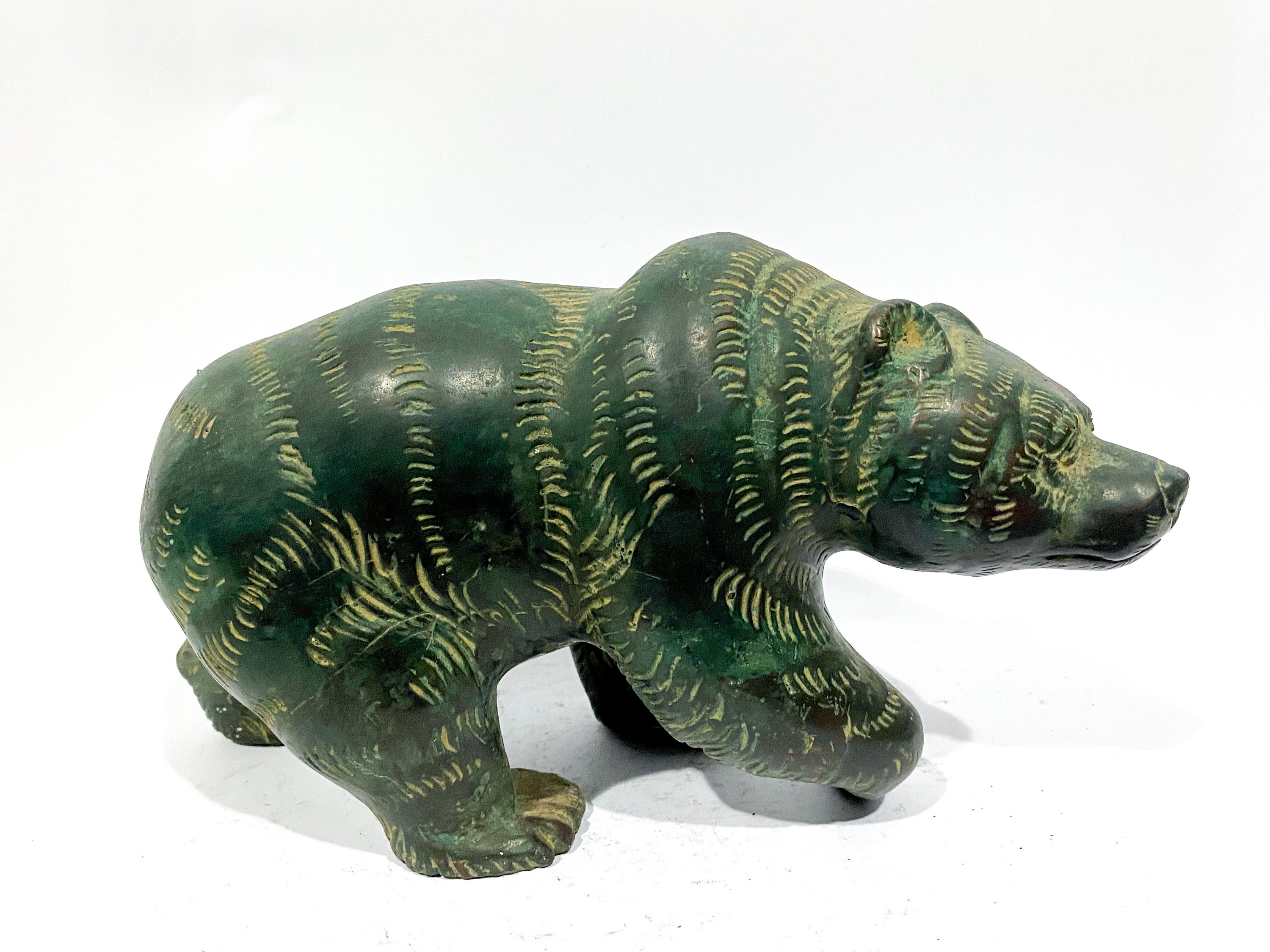 Bronze Bear Sculpture 11 inch, Summer Gift, Birthday Gift, Bear Decor, Bronze Bear Sculpture, Animal Lover Gift, Room Decor, Summer Decor
