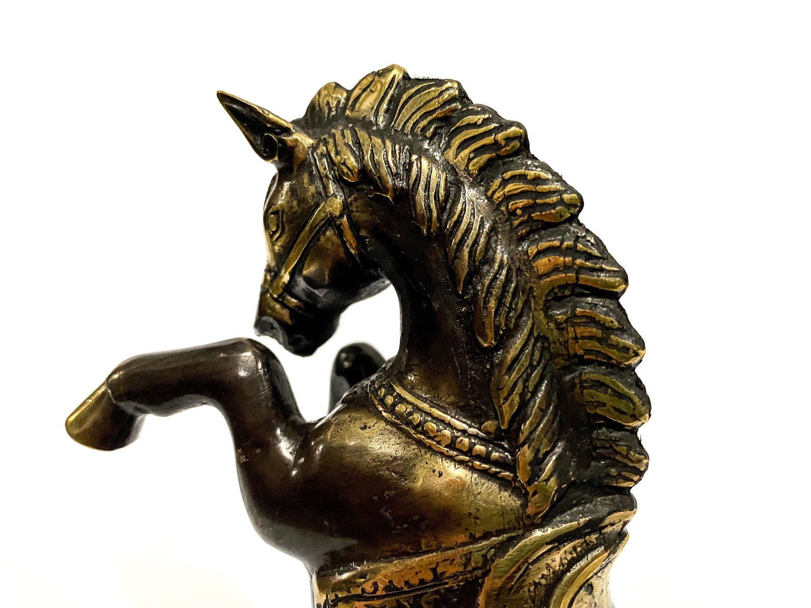 Antique Handmade golden horse Figurine 7.1 brass horse Etsy