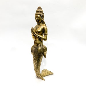 Suvannamaccha Mermaid Figurine 10.2&quot;, Halloween Gift, Matsya mermaid, Halloween Decor, Home Decor, Sea Goddes Sculpture, Desk Decor, Decor